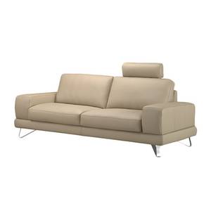 Sofa Bradley (2,5-Sitzer) Echtleder Beige - Kopfstütze verstellbar