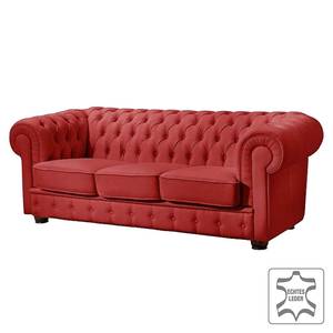 Sofa Brighton (3-Sitzer) I Echtleder Rot