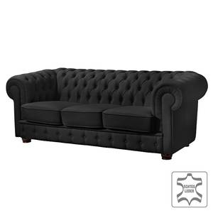 Sofa Brighton (3-Sitzer) I Echtleder Schwarz