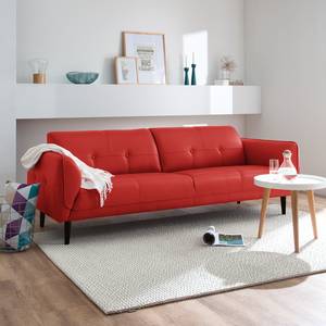 Sofa Cala (3-Sitzer) Echtleder Echtleder Neka: Rot - Schwarz