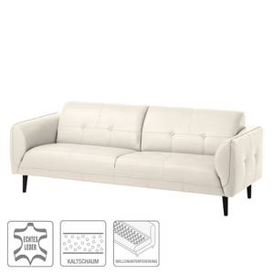 Sofa Cala (3-Sitzer) Echtleder Echtleder Neka: Creme - Schwarz