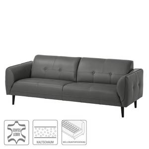 Sofa Cala (3-Sitzer) Echtleder Echtleder Neka: Grau - Schwarz