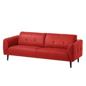 Sofa Cala (3-Sitzer) Echtleder Echtleder Neka: Rot - Schwarz