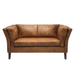 Sofa Canapee 2-Sitzer Vintage Eco Microfaser Braun