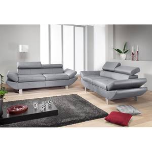 Sofa Kerry (3-Sitzer) Echtleder Lichtgrau