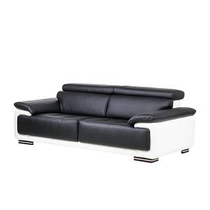 Sofa Cascia (3-Sitzer) Kunstleder Schwarz/Weiß