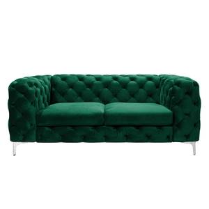 Sofa Leominster II (2-Sitzer) Samt - Samt Jila: Dunkelgrün