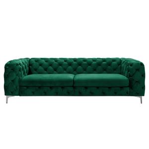 Sofa Leominster II (3-Sitzer) Samt - Samt Jila: Dunkelgrün