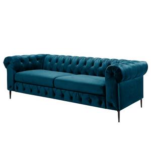 Sofa Cayley (3-Sitzer) Samt - Marineblau