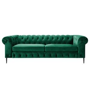 Sofa Cayley (3-Sitzer) Samt - Dunkelgrün