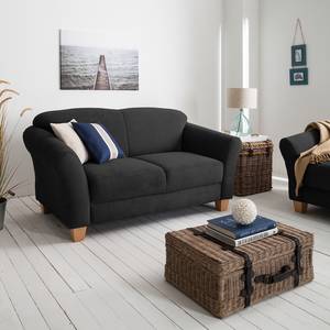 Sofa Cebu (2-Sitzer) Webstoff Schwarz