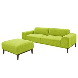 Sofa Chariot (2,5-Sitzer mit Hocker) Webstoff - Grasgrün