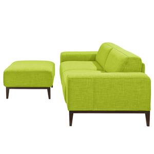 Sofa Chariot (2,5-Sitzer mit Hocker) Webstoff - Grasgrün