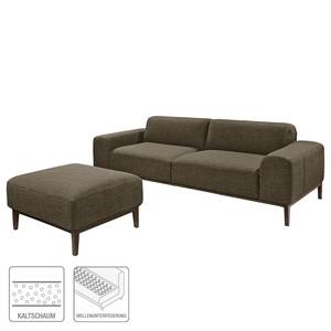 Sofa Chariot (2,5-Sitzer mit Hocker) Webstoff - Havanna