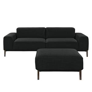 Sofa Chariot (2,5-Sitzer mit Hocker) Webstoff - Schwarz