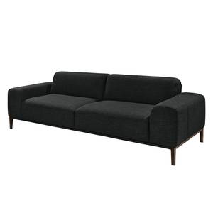 Sofa Chariot (2,5-Sitzer mit Hocker) Webstoff - Schwarz