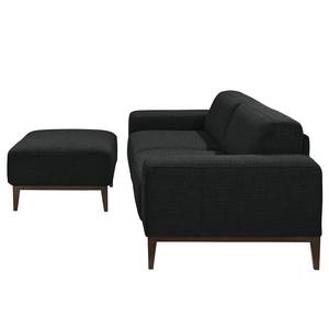 Sofa Chariot (2,5-Sitzer mit Hocker) Webstoff - Schwarz