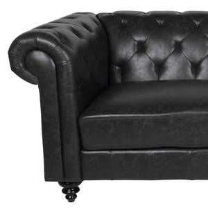 Chesterfieldsofa Charly (2-Sitzer) Echtleder Schwarz