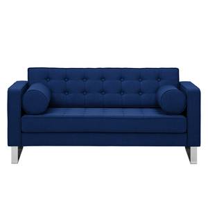 Sofa Chelsea (2-Sitzer) Webstoff Stoff Ramira: Blau - Kufen