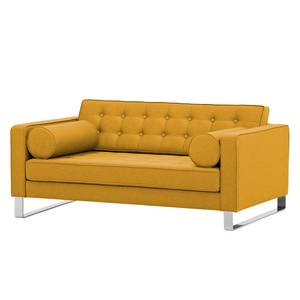 Sofa Chelsea (2-Sitzer) Webstoff Stoff Selva: Senfgelb - Kufen