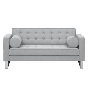 Sofa Chelsea (2-Sitzer) Webstoff Stoff Selva: Silbergrau - Kufen