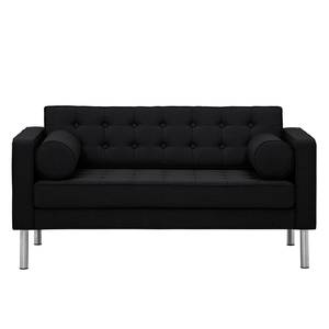 Sofa Chelsea (2-Sitzer) Webstoff Stoff Selva: Anthrazit - Zylinder