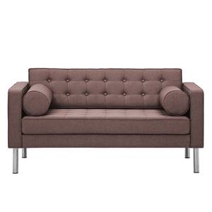 Sofa Chelsea (2-Sitzer) Webstoff Webstoff Milan: Grau-Braun - Zylinder