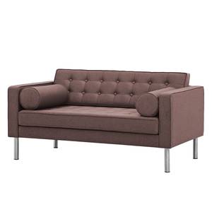 Sofa Chelsea (2-Sitzer) Webstoff Webstoff Milan: Grau-Braun - Zylinder