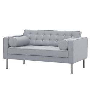 Sofa Chelsea (2-Sitzer) Webstoff Webstoff Milan: Hellgrau - Zylinder