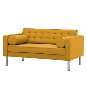 Sofa Chelsea (2-Sitzer) Webstoff Stoff Selva: Senfgelb - Zylinder