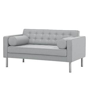 Sofa Chelsea (2-Sitzer) Webstoff Stoff Selva: Silbergrau - Zylinder