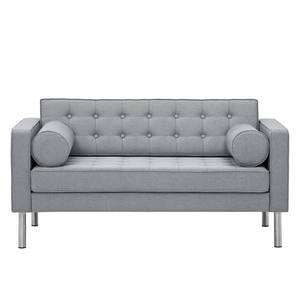 Sofa Chelsea (2-Sitzer) Webstoff Stoff Ramira: Silber - Zylinder