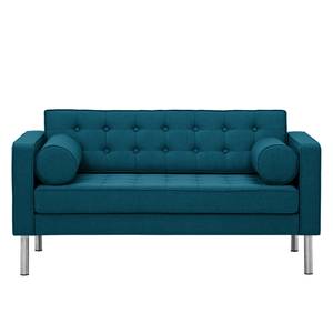 Sofa Chelsea (2-Sitzer) Webstoff Stoff Ramira: Türkis - Zylinder