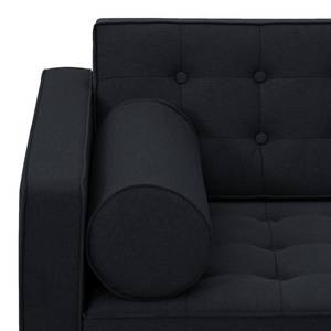 Sofa Chelsea (3-Sitzer) Webstoff Stoff Ramira: Anthrazit - Zylinder