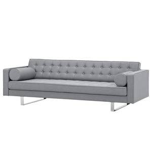 Sofa Chelsea (3-Sitzer) Webstoff Stoff Ramira: Silber - Kufen