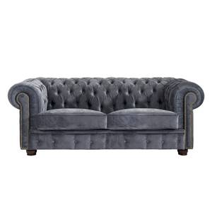 Sofa Clark (2-Sitzer) Samtstoff Grau