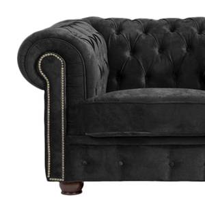 Sofa Clark (2-Sitzer) Samtstoff Schwarz