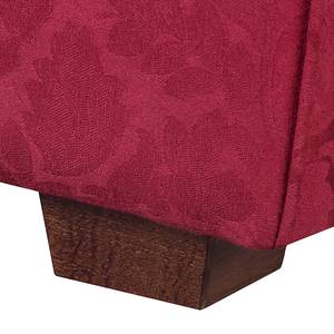 Canapé Colmar (3 places) Tissu coton rouge foncé - Motif fleuri