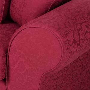 Canapé Colmar (3 places) Tissu coton rouge foncé - Motif fleuri