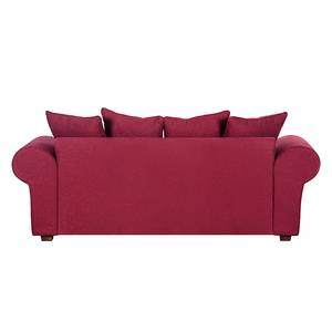 Canapé Colmar (3 places) Tissu coton rouge foncé - Motif fleuri