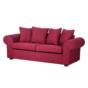 Sofa Colmar (3-Sitzer) Baumwollstoff Dunkelrot - Blumenmuster