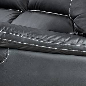 Sofa Conrad (3-Sitzer) Echtleder/Kunstleder Schwarz - Schwarz