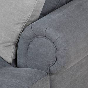 Sofa Davido (2-Sitzer) Baumwollstoff Anthrazit