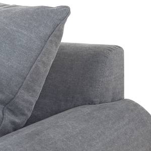 Sofa Davido (2-Sitzer) Baumwollstoff Anthrazit