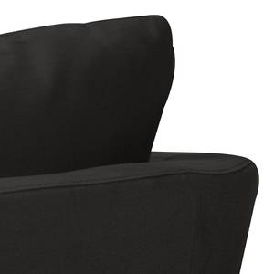 Sofa Draper (3-Sitzer) Webstoff Stoff Akenia: Schwarz