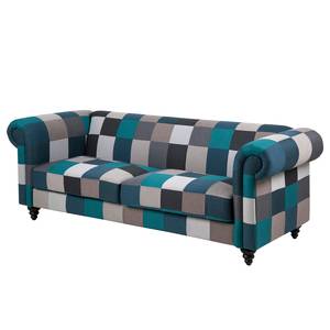 Sofa Goa (3-Sitzer) Webstoff - Grau / Blau