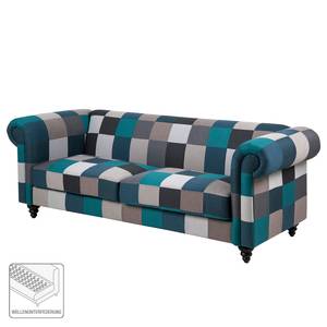 Sofa Goa (3-Sitzer) Webstoff - Grau / Blau