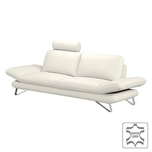 Sofa Enzo (2,5-Sitzer) Echtleder Weiß Kopfstütze verstellbar