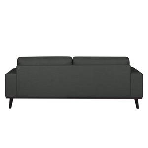 Sofa Eva I (3-Sitzer) Webstoff Anthrazit - Braun - Eiche