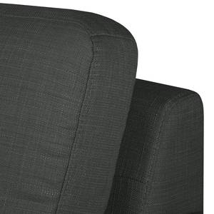 Sofa Eva I (3-Sitzer) Webstoff Anthrazit - Braun - Eiche